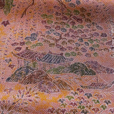 Forest Temple, Pink Adobe 'Antique' Kimono Silk Chirimen Crepe from Japan 13.5" x 61" #JA-07