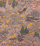 Forest Temple, Pink Adobe 'Antique' Kimono Silk Chirimen Crepe from Japan 13.5" x 61" #JA-07