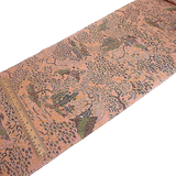 Forest Temple, Pink Adobe 'Antique' Kimono Silk Chirimen Crepe from Japan 13.5" x 61" #JA-07