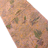 Forest Temple, Pink Adobe 'Antique' Kimono Silk Chirimen Crepe from Japan 13.5" x 61" #JA-07