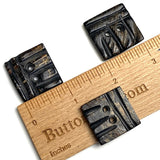 Black / Brown Five Rustic Grooves Square-ish Horn Button 1" Two Holes,  #SK-0052