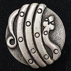 Running Low, Snake Button, 15/16" Silver Metal Button, 23mm Shank Back  #FJ-118