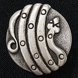 Running Low, Snake Button, 15/16" Silver Metal Button, 23mm Shank Back  #FJ-118