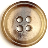 3/4" Four-Hole Brown/Tan Natural Horn Button, 19mm Rimmed #SK-0096