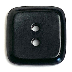Black Square  5/8" - 11/16"  2-Hole Corozo Button 17mm Tagua, Rounded Corners #SK-426