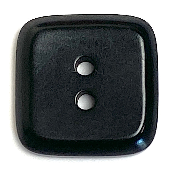 Re-Stocked Black Square 5/8"- 11/16" 2-Hole Corozo Button 17mm Tagua, Rounded Corners #SK-426