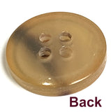 3/4" Four-Hole Brown/Tan Natural Horn Button, 19mm Rimmed #SK-0096