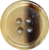 Re-Stocked, 3/4" Four-Hole Brown/Tan Natural Horn Button, 19mm Rimmed #SK-0096