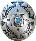 Star Blanket Oval with 'Turquoise' Screw Back Concho 1-1/4" x 1-1/8"  #SW-42