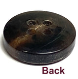 Black/Brown/Cream 4-hole 5/8" Rimmed Natural Horn Button  #SK-0094