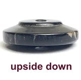 5/8" Black/Cream Horn Button, 15mm 2-hole Rimmed   #SK-0088