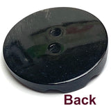 Black / Brown Half-Grooved Round Horn Button 1" Two Holes,  #SK-0050