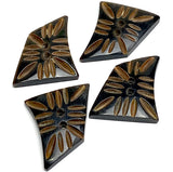 Black / Brown Curvy Sail, Grooved Horn Button 1-1/2" Smaller Size,  #SK-0712