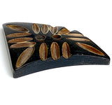 Black / Brown Curvy Sail, Grooved Horn Button 1-1/2" Smaller Size,  #SK-0712