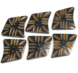 Black / Brown Curvy Sail, Grooved Horn Button 1-7/8" Larger Size,  #SK-0711