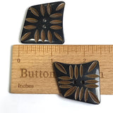 Black / Brown Curvy Sail, Grooved Horn Button 1-7/8" Larger Size,  #SK-0711