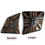 Black / Brown Curvy Sail, Grooved Horn Button 1-7/8" Larger Size,  #SK-0711