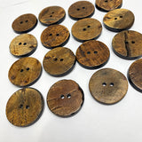 Brown Burnt Horn Rustic Wood-Look 1.25" Two-Hole Button  #SK-0057