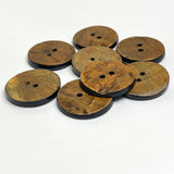 Brown Burnt Horn Rustic Wood-Look 1.25" Two-Hole Button  #SK-0057