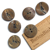Brown Burnt Horn Rustic Wood-Look 1" Two-Hole Button  #SK-0058