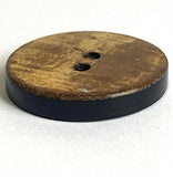 Brown Burnt Horn Rustic Wood-Look 13/16" Two-Hole Button  #SK-0059