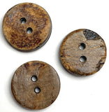 Brown Burnt Horn Rustic Wood-Look 5/8" Two-Hole Button  #SK-0060