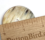 Large Natural Art -Glow Horn Buttons, 1-3/4" Very Scooped, 2 Holes #SK-728