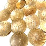 Birdflight in Translucent Sky 1-15/16" Very Large Scooped Horn Button, # 0725