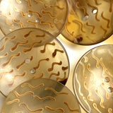 Birdflight in Translucent Sky 1-15/16" Very Large Scooped Horn Button, # 0725