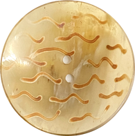 Birdflight in Translucent Sky 1-15/16" Very Large Scooped Horn Button, # 0725