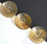 Birdflight in Translucent Sky 1-15/16" Very Large Scooped Horn Button, # 0725