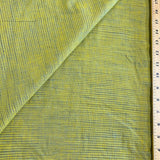 Remnant, Key Lime Rustic Stripe WASHED Yarn-Dyed Cotton from India, 44" Wide, 2.5 Yard PIECE #CHL-142