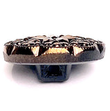 Vintage Glass Copper/Black 9/16" Starflower Button, La Mode #SK-967