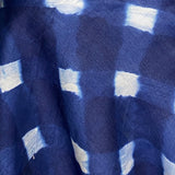 RUNNING LOW Blue/White Shibori Squares Silk/Cotton from India By the Yard # TK-53