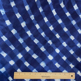 RUNNING LOW Blue/White Shibori Squares Silk/Cotton from India By the Yard # TK-53