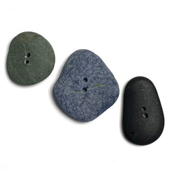 Three Beach Stone Buttons, Dark Colors 1"  # BCH-120