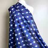 RUNNING LOW Blue/White Shibori Squares Silk/Cotton from India By the Yard # TK-53