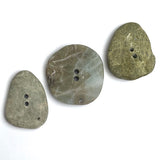 Three Beach Stone Buttons, Greenish Grays 1"  # BCH-121