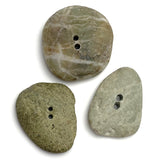 Three Beach Stone Buttons, Greenish Grays 1"  # BCH-121