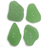 Set of Four Green Sea Glass Buttons Approximately 1-1/8"  # BCH-122