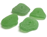 Set of Four Green Sea Glass Buttons Approximately 1-1/8"  # BCH-122