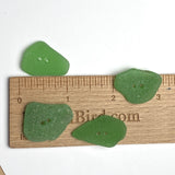 Set of Four Green Sea Glass Buttons Approximately 1-1/8"  # BCH-122