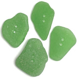 Set of Four Green Sea Glass Buttons Approximately 1-1/8"  # BCH-122