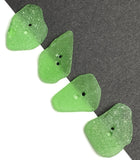 Set of Four Green Sea Glass Buttons Approximately 1-1/8"  # BCH-122