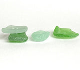 Set of Four Mixed Greens Sea Glass Buttons Approximately 1"  # BCH-123
