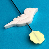 Rustic Vintage Birds, 20 Pieces Small Hand Carved Bone BEAD 1"   #CL-11