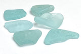 Set of Six Pale Blue Sea Glass Buttons Approximately 1"  # BCH-124