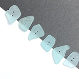 Set of Six Pale Blue Sea Glass Buttons Approximately 1"  # BCH-124