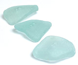 Set of Three Pale Blue Sea Glass Buttons Approximately 1"-1.25"  # BCH-125