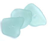 Set of Three Pale Blue Sea Glass Buttons Approximately 1"-1.25"  # BCH-125